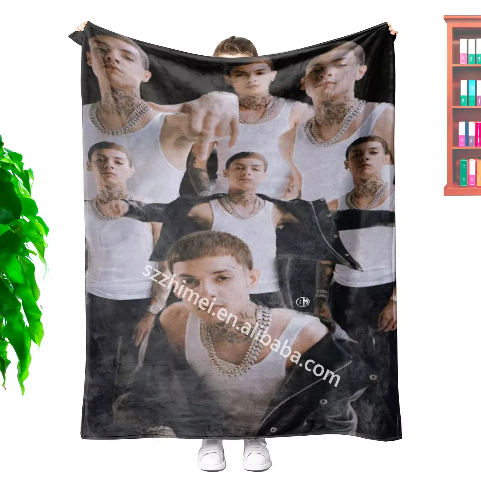 Wholesale custom mexican rapper natanael cano ct blanket corridos tumbados cobijas personalizar frazadas