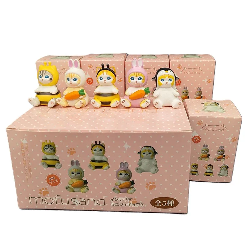 Top Quality Blind Box Shrimp Shark Cat Mofusand Kawaii Figuinre Japanese Q Ver Anime Sanrios Figure Toy Doll