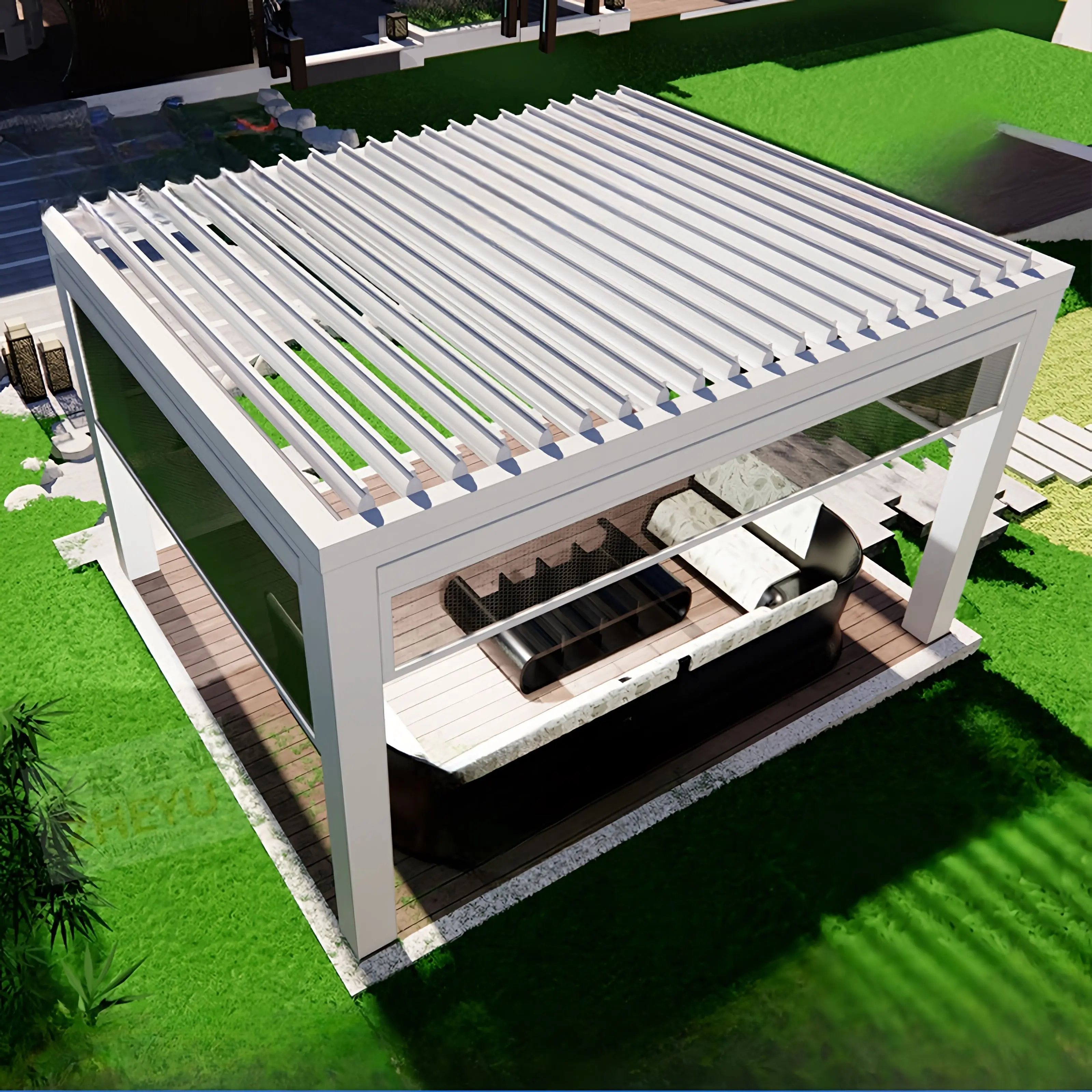 Hot Selling Product Easy To Install Bioclimatic Motorized Various Size Aluminum Pergola Outdoor Gazebo