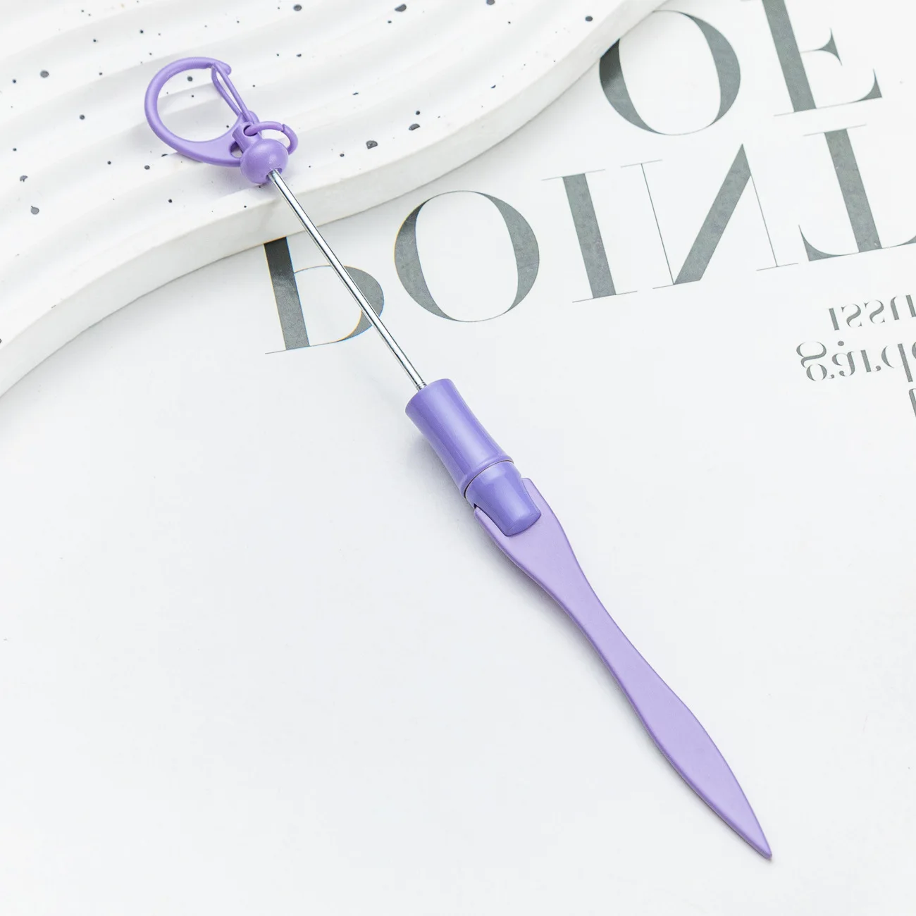 2024 New Arrival DIY Add Silicone Beads DIY Alloy Letter Opener Knife Multi-functional Metal Envelope Opener Keychain