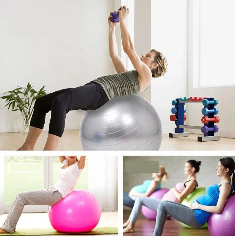 58 cm PVC Indoor physio exercise Pilates fitness ball half balance Wave speed yoga ball