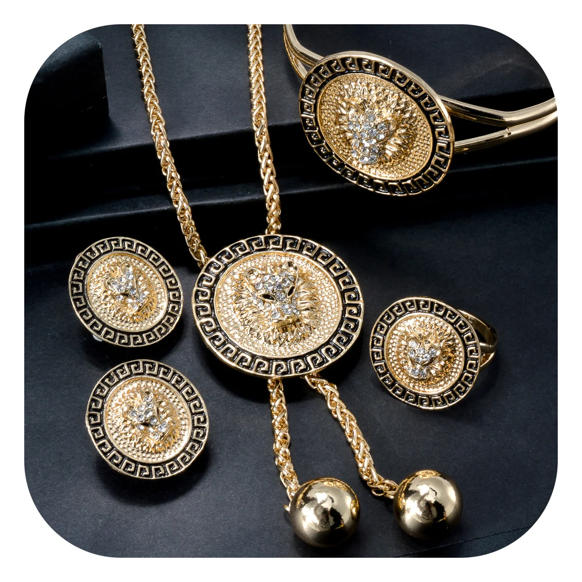 Fashion Brand jewelry Dubai 14k Gold Plated Wedding Bride jewelry Sets For Women