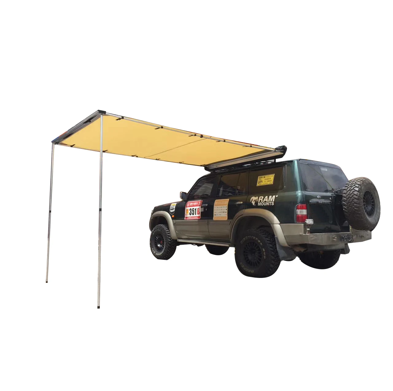 DANCHEL OUTDOOR 2.5x3m 4x4 Car Awning Offroad Waterproof Oxford Car Side Camping Awning grey khaki