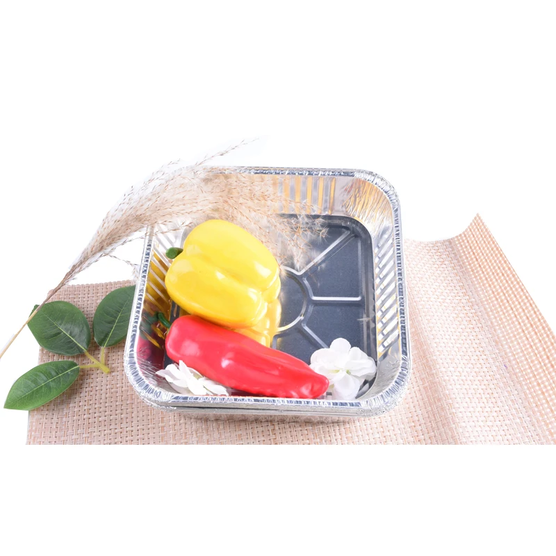 Квадратный алюминиевый контейнер с крышкой для упаковки продуктов