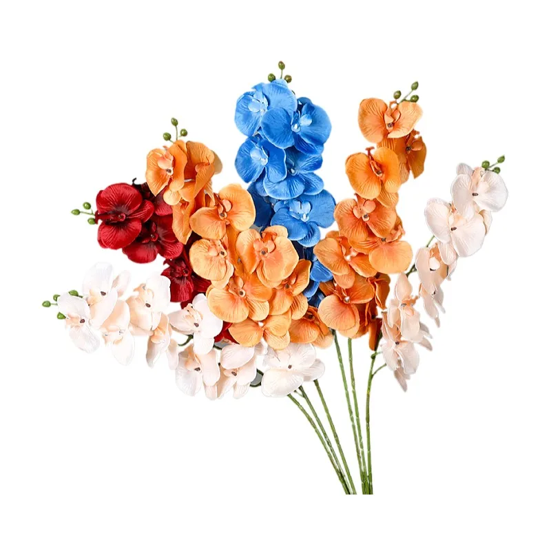 White Flowers Orchids Home Flower Plastic Phalaenopsis Artificial Orchid In Bulk Silk Stem Decorative Flowers