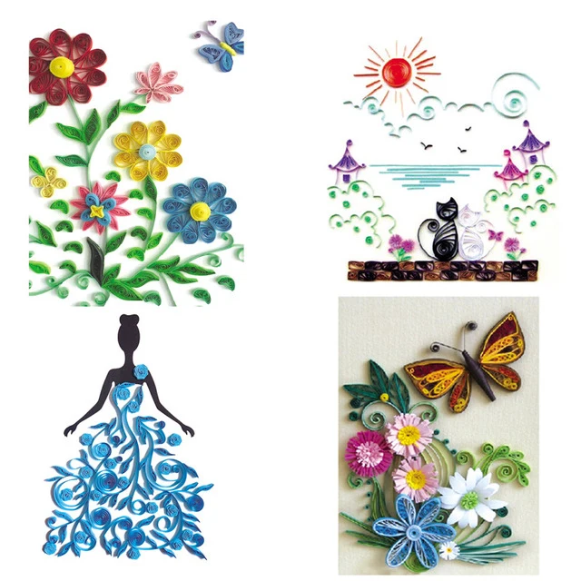 
Paper quilling tool set beginner roll paper new manual derivation drawing material package receiving box line drawing 