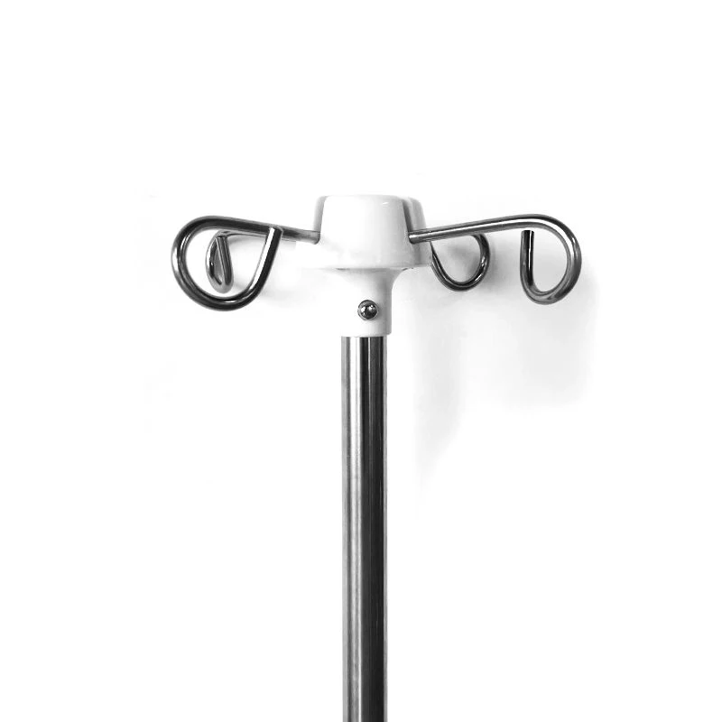 High quality steel Adjustable height Hospital IV stand infusion stand with 4 hooks