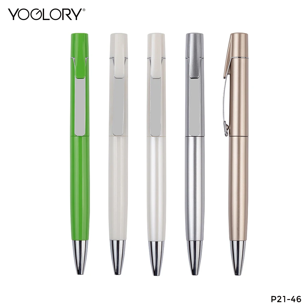 Aluminum rod spin custom plastic ball pen for school office