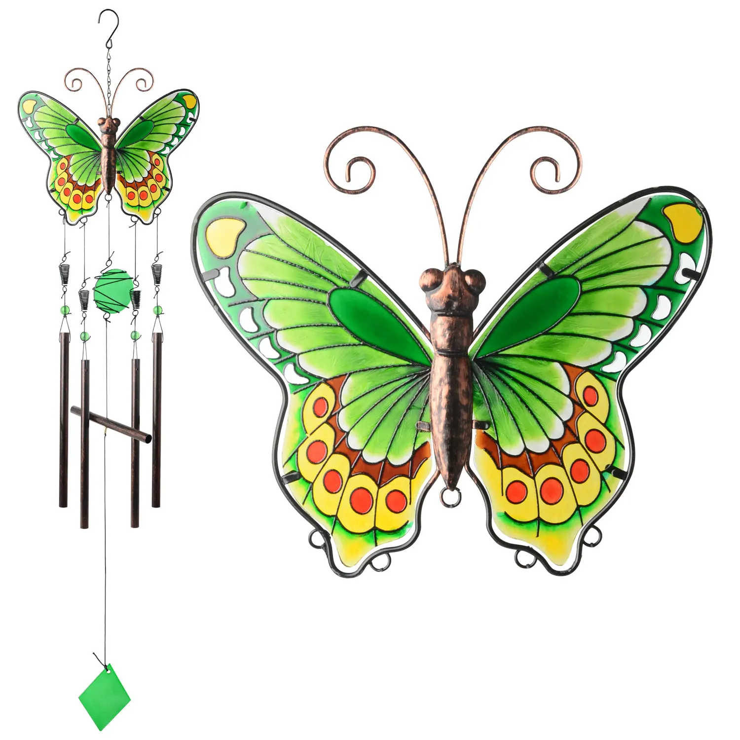 Китайская фабрика, оптовая продажа, ветряные колокольчики с милыми бабочками для украшения сада