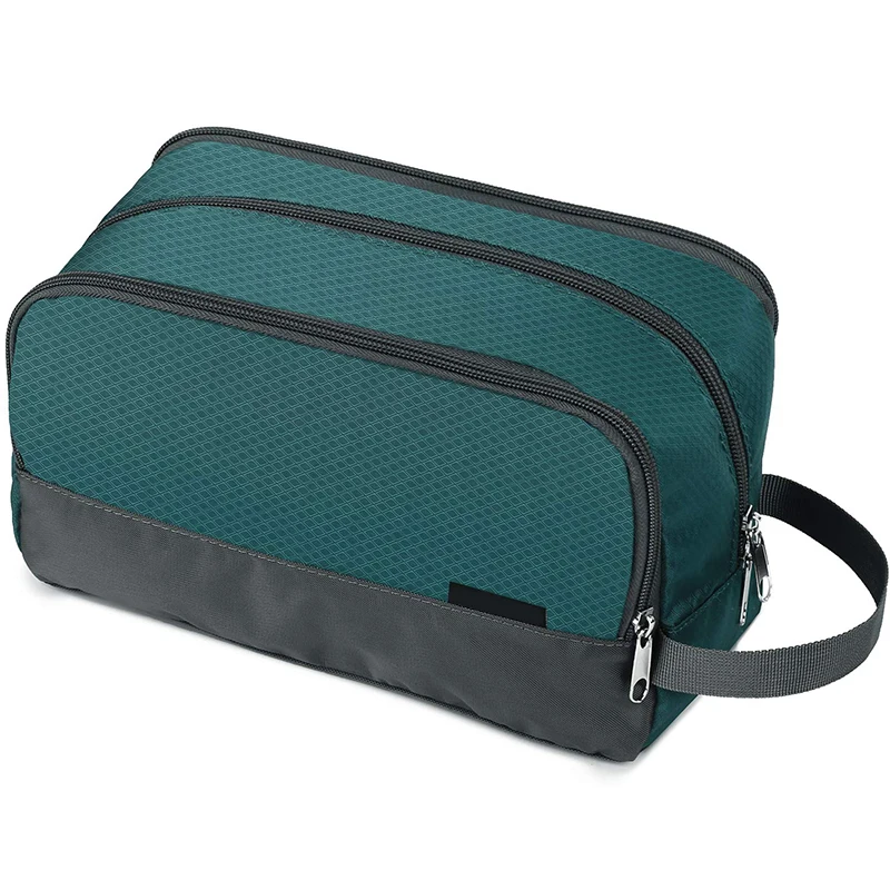 Large Two Compartments Nylon Dopp Kit Cosmetic Organizer Shaving Bag Toiletry Bag For Men Women