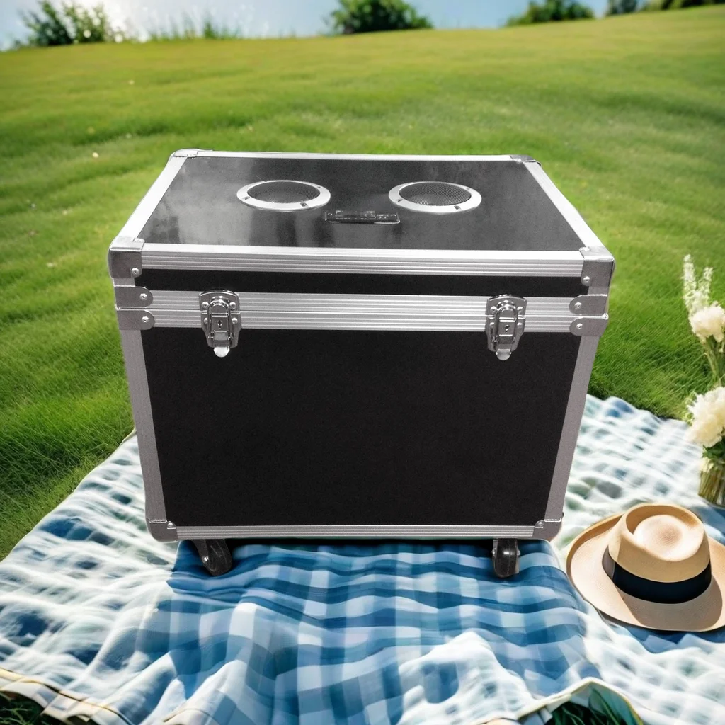 56L Custom Food Grade Metal  Cold Storage Insulated Trolley Wheeled Ice Bucket Cooler Box with Wheels