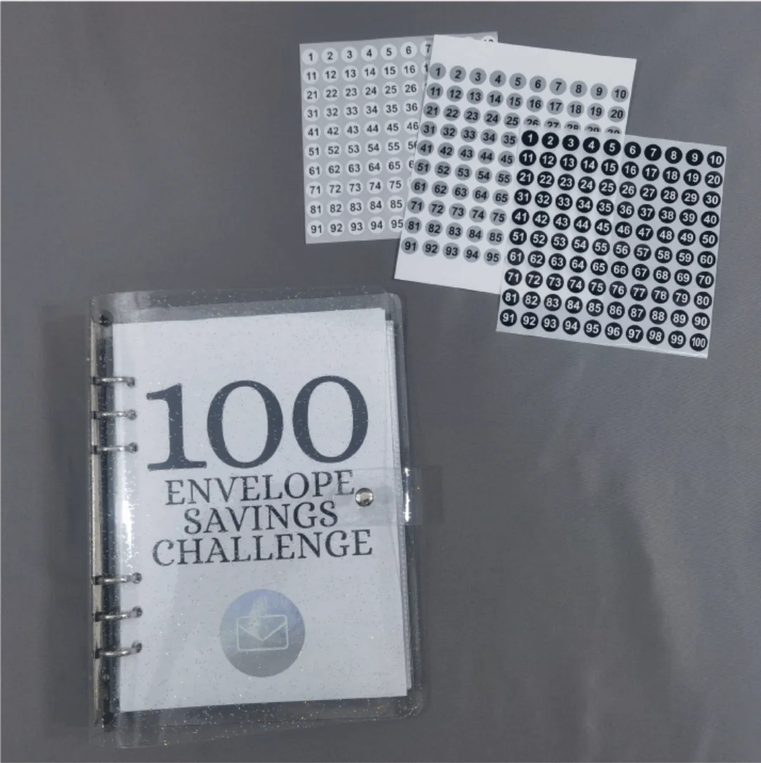 pvc transparent notebook spiral binder daily planner customized budget planner 100 envelope savings challenge a5 binder