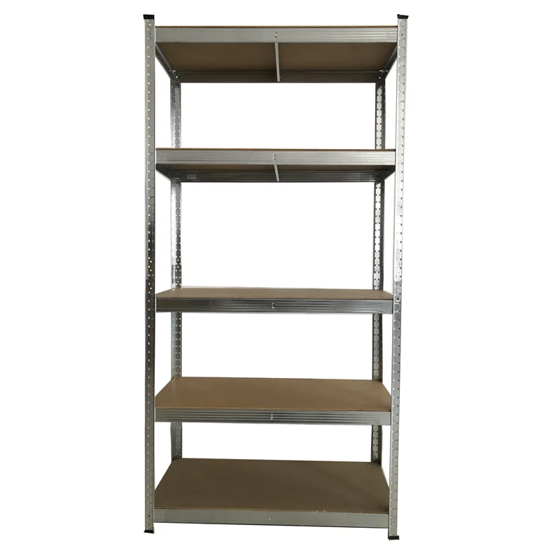 Light duty galvanized 5 Tiers metal steel boltless slotted shelving rack shelves storage racking for home use