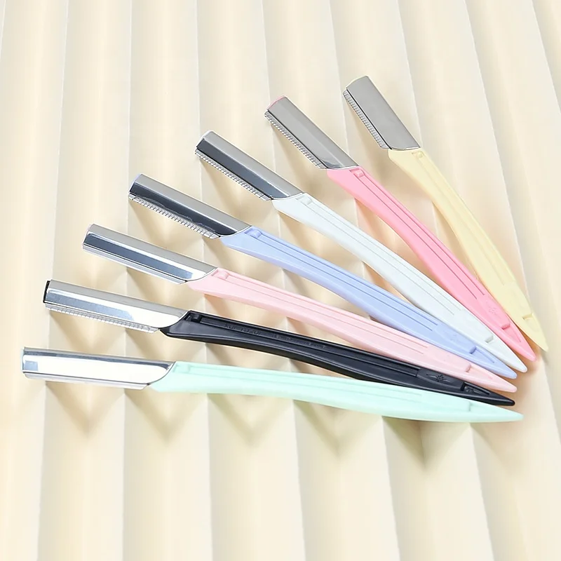 Customized package portable private label eyebrow trimmer razors eyebrow razor and facial razor