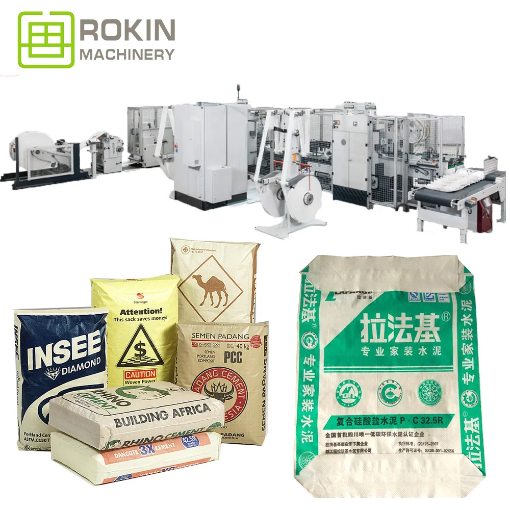 ROKIN BRAND Plastic Woven Valve Bag Cement Cement Block Bottom Valve Bag Wholesale PP Woven Valve Bag Machine