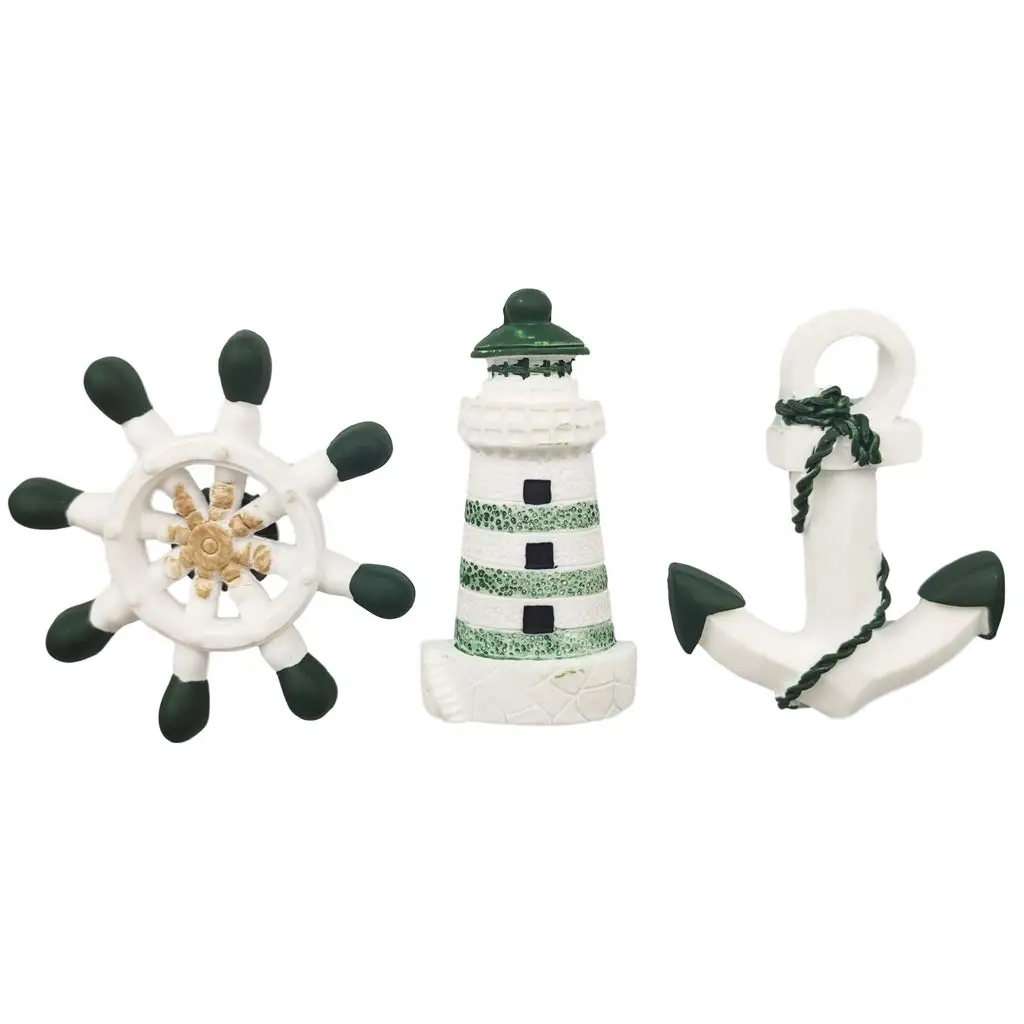 Custom Resin Crafts 3D Fridge Magnets Travel Souvenirs Ocean Style beach pigeon lighthouse Boat ship Anchors Fish Fridge Magnets