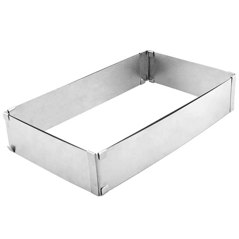 New Design Stainless Steel Adjustable Rectangle Cake Mold Baking Circle Mousse For Kitchen Baking Cooking Tool