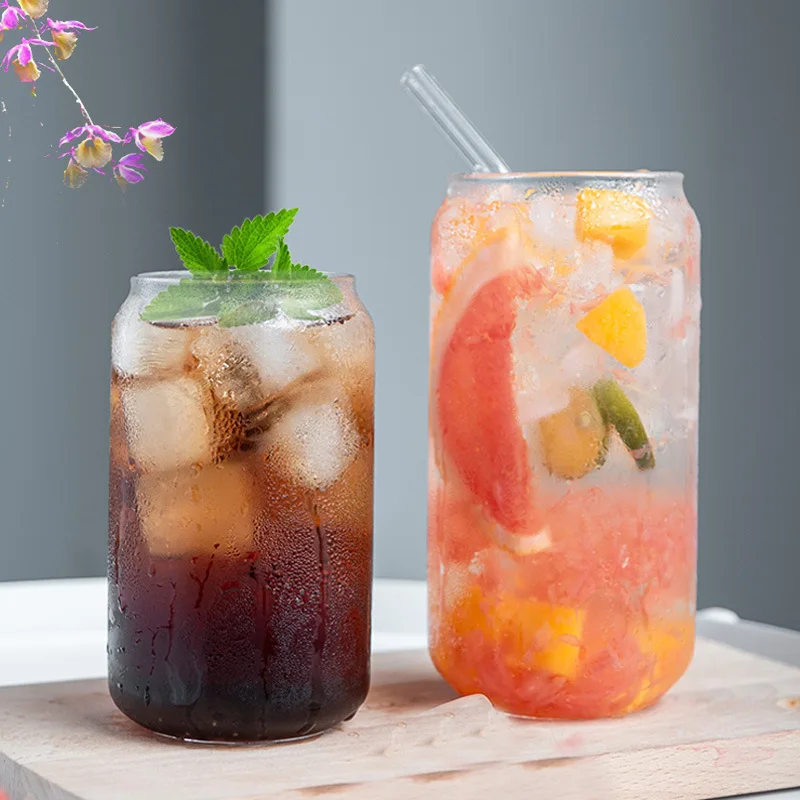 Современный экологически чистый боросиликатный стеклянный набор соломенных кружек с крышкой настраиваемый логотип кружки для сока молочного чая смузи и колы