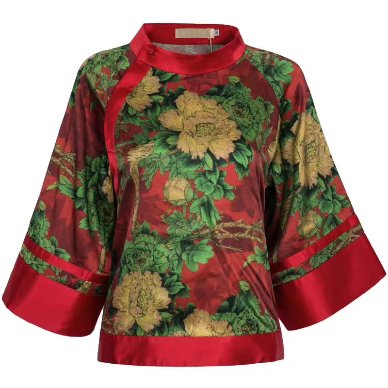 
Китайская классическая Республика Китай Стиль модифицированное платье Тан Женская Летняя мода шелк 