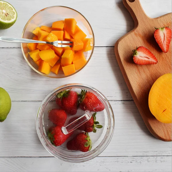 Heat-resistant clear glass salad bowl fruit bowl with glass lid for party kitchen use