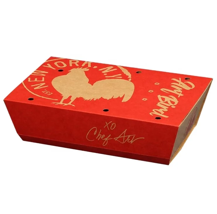 Brown craft paper box for fried chicken takeaway