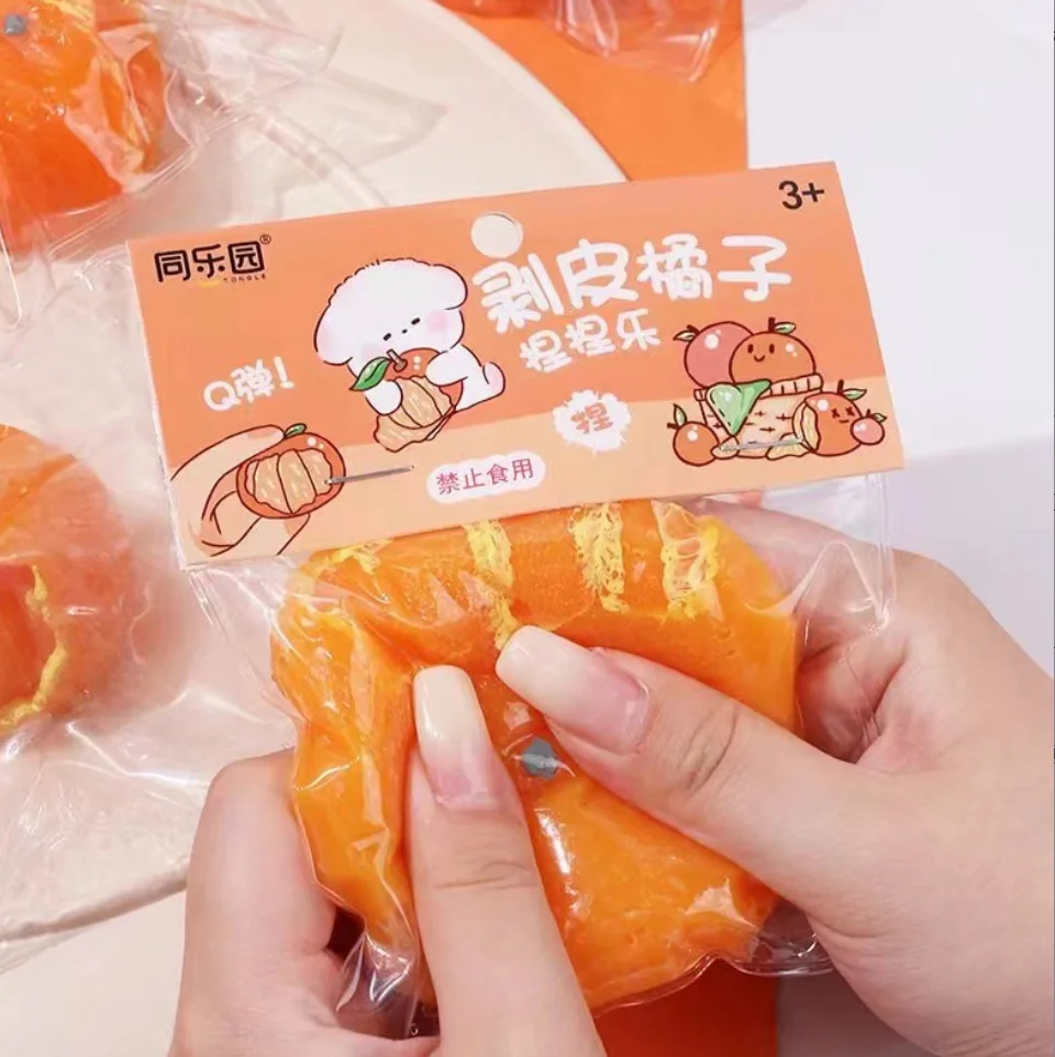 wholesale Stress Relief Balls orange Squishies Toy  Fruit Sensory Toys for Anxiety Relief ADHD, Autism