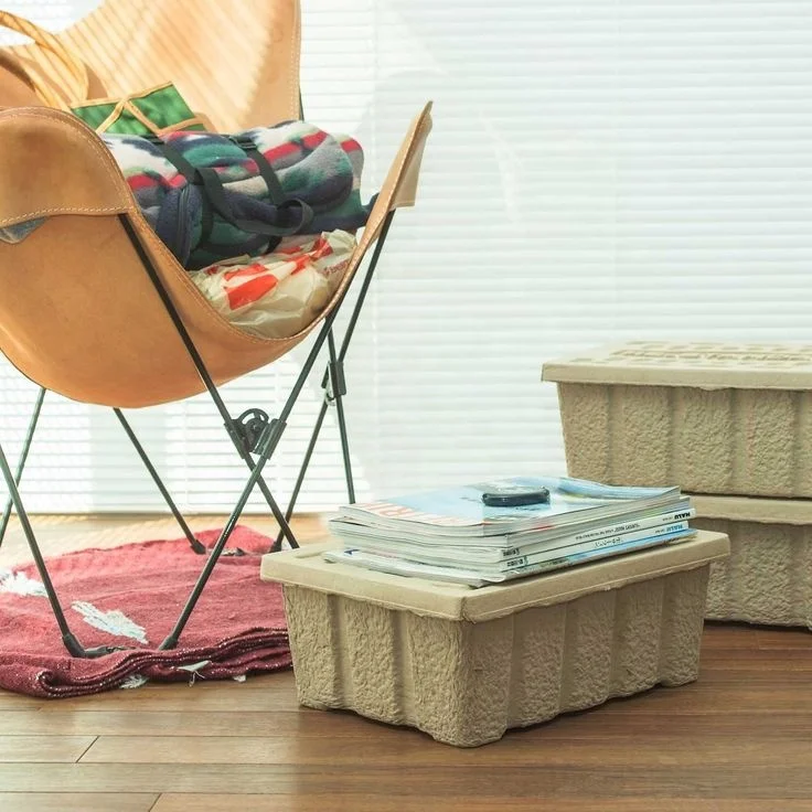 Customized eco-friendly pulp storage box paper tray biodegradable pulp ice cooler/chest box beer container