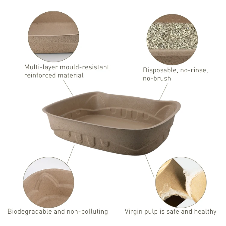 portable big size cat litter box biodegradable disposable waterproof litter boxes for cats litter tray