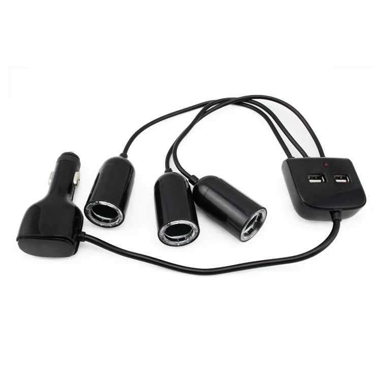 12V 24V DC Car Cigarette Lighter Adapter 3 Socket USB Charger 2 Port with on/off Switch