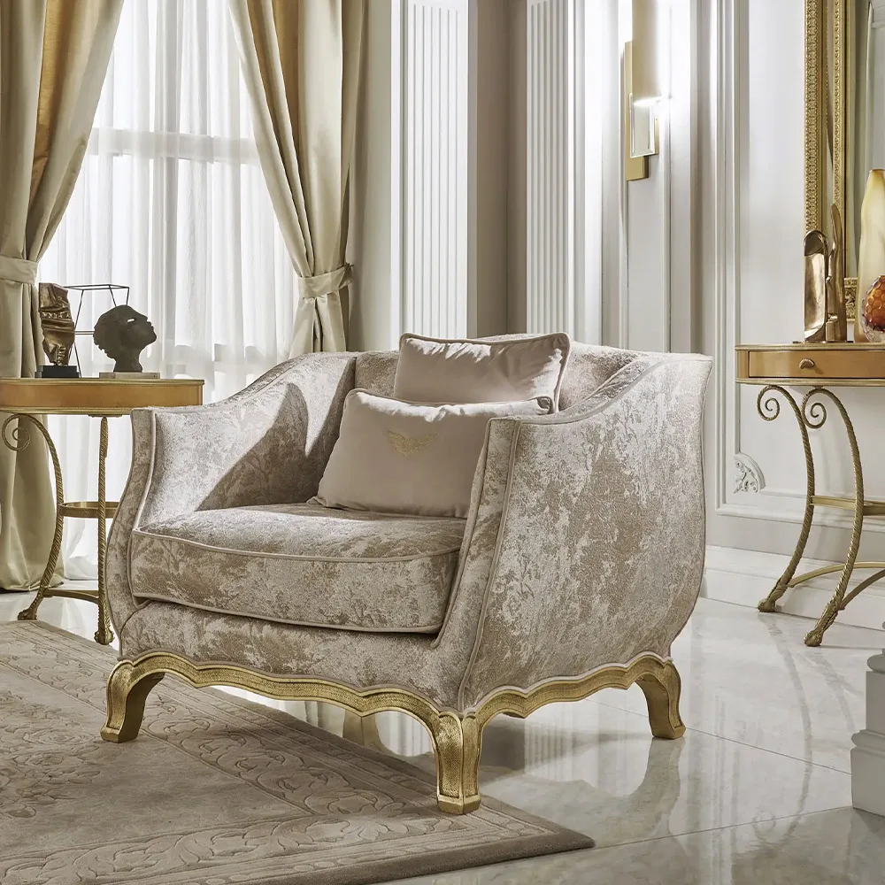 villa 1 2 3 4 seat American wood fabric modern European sofa high end luxury European sofa set furniture