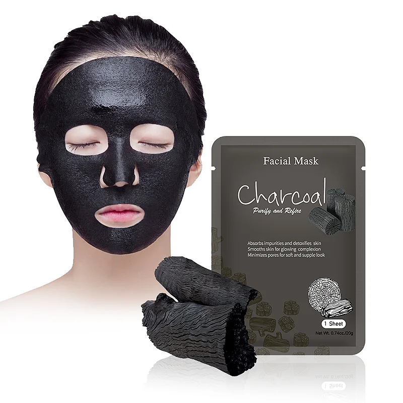 Private Label Face Black Latest Popular Cosmetic Hyaluronic Essence Natural  Charcoal  Skincare Facial Mask