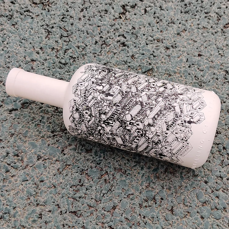 RSG Custom 700ml Gin 1 Liter Manufacturers Empty 750ml Cork Top Quality Round Frosted Vodka 500ml Glass Bottle for Liquor