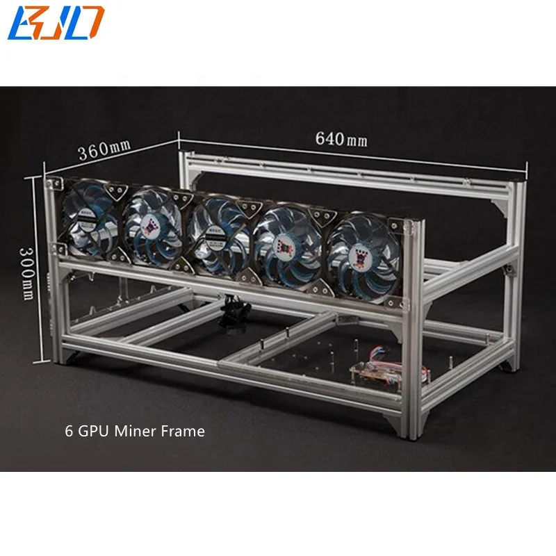 
19 16 14 12 6 8 GPU Open Air Graphics Card Mining Frame Rig Rack Aluminum Stackable in stock 