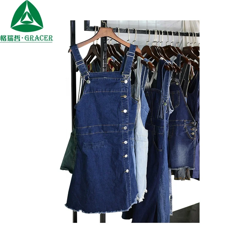 Philippines Ukay Bales Supplier Suspender Skirt Women Used Clothing Second Hand Japan Used Clothes Original