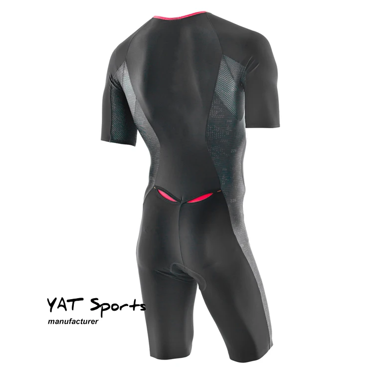 Customization Men triathlon clothing one piece short sleeve triathlon suit apparel