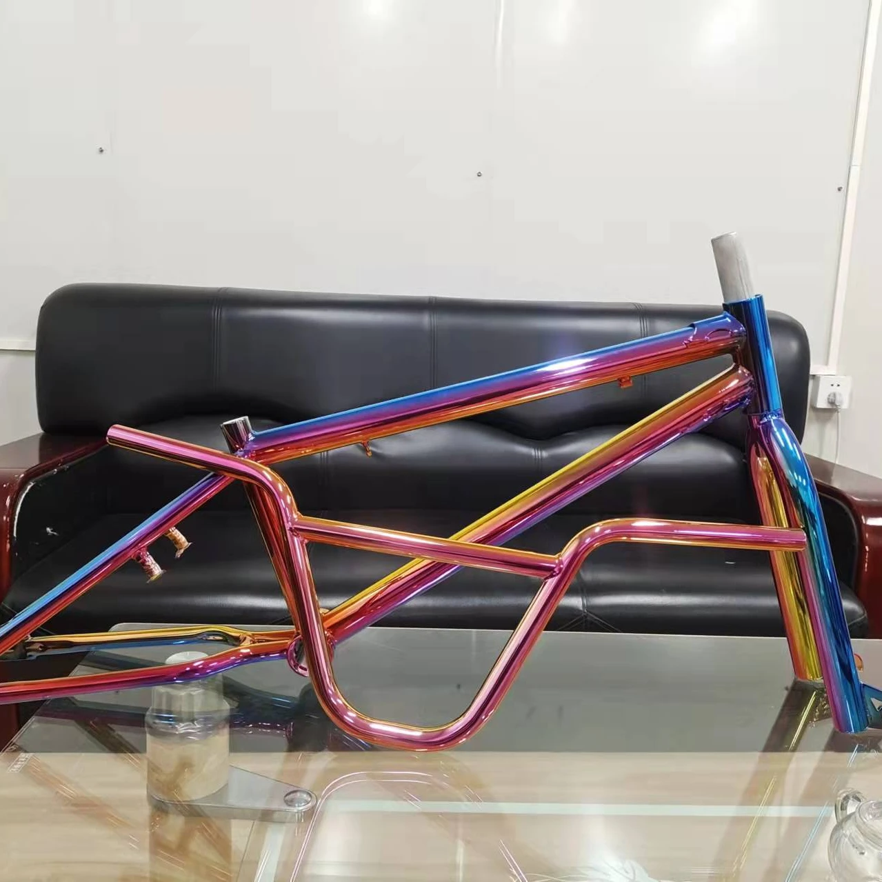 Professional bicycle handlebar BMX/kids bike/scooter steel handlebar bicycle Vacuum Plating