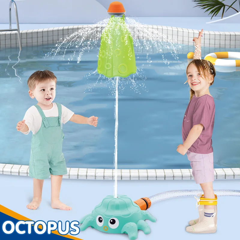 Summer Outdoor Yard Game 360 Degree Rotation Garden Air Lift Off Water Spray Sprinkler Dinosaur shape Ejector Rocket Launcher to