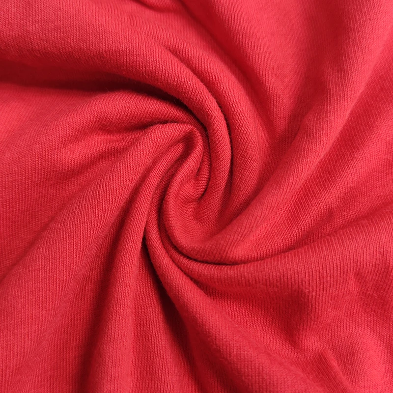 high end free sample 145gsm 32s 100% cotton fabrics for clothes t shirt fabric