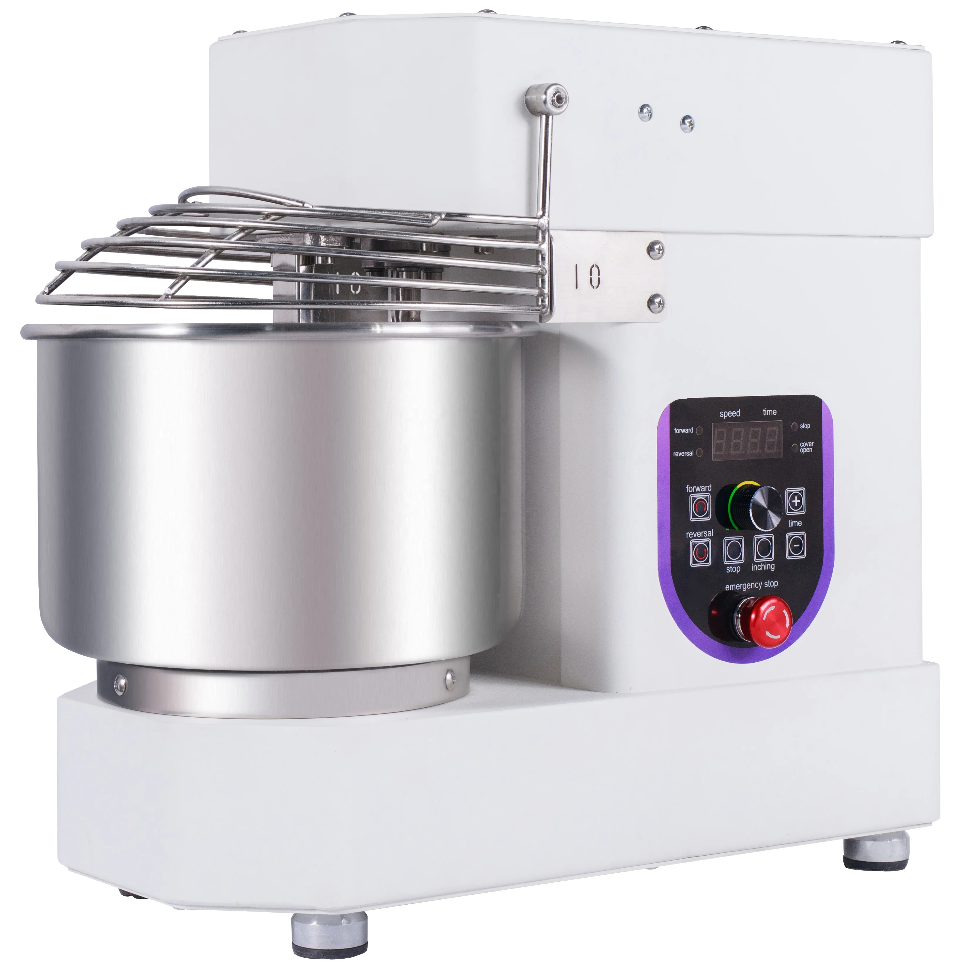10 Liters Hot Sale Variable Frequency Speed Dough Kneader Machine 4kg Electric Digital Panel Spiral Dough Mixer SWL-10L4