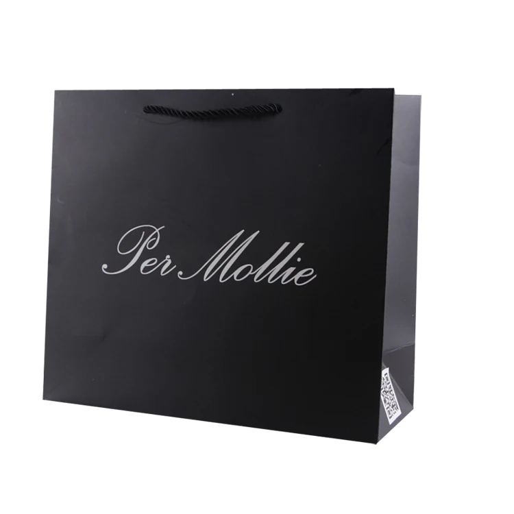 Hongxi OEM ODM переработанный Пользовательский логотип большой камень дешевая розовая черная биоразлагаемая бумага шоппинг Розничная сумка с ручкой
