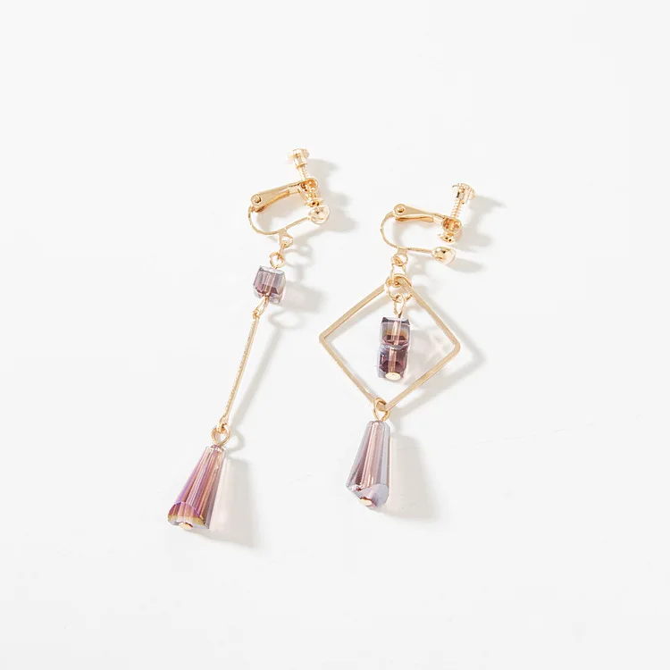 
Han edition contracted individual character asymmetry geometrical square bead crystal ear clip ACTS the role of FOR WOMEN 