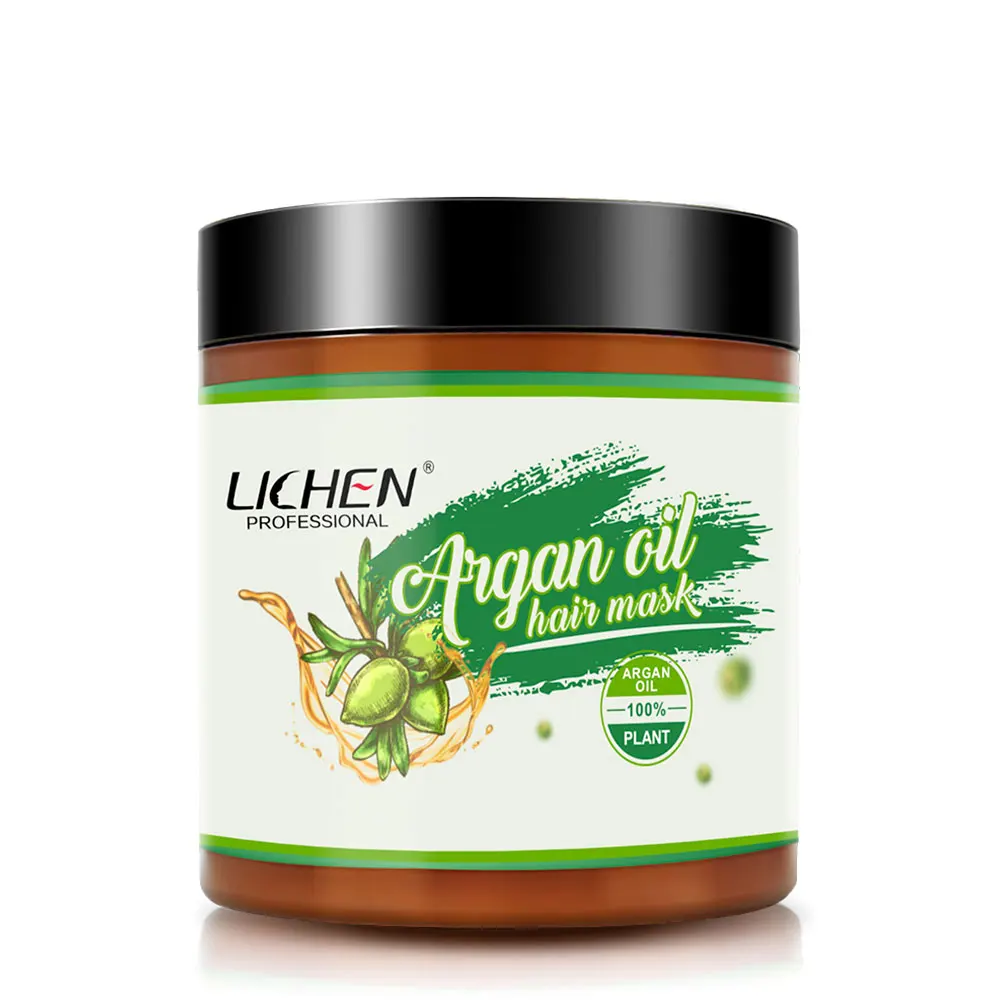 Lichen private label leave in organic vegan smoothing argan hair mask bulk professional hair treatment