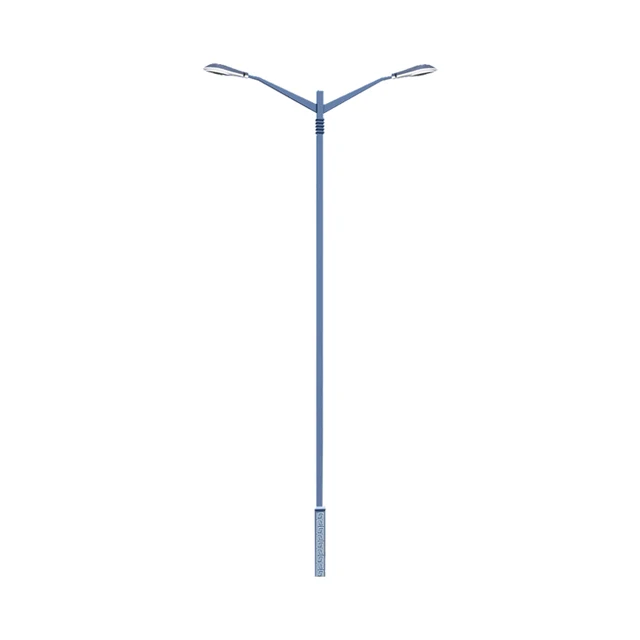 Hot Dip Galvanized tubular Decorative 12 meters Street Lighting Pole Single Arm Lamp Pole