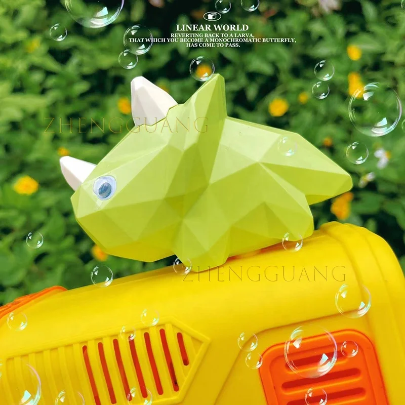 Zhengguang 39 отверстий электрический пластиковый вентилятор для мыльных пузырей игрушка детей наружный динозавр пузырьковый пистолет