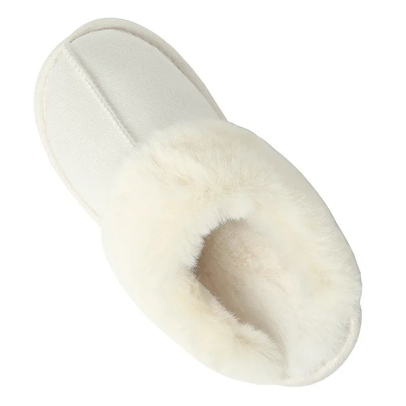 Custom Embroidery Winter Furry Home Shoes Bedroom Plush Indoor Slippers