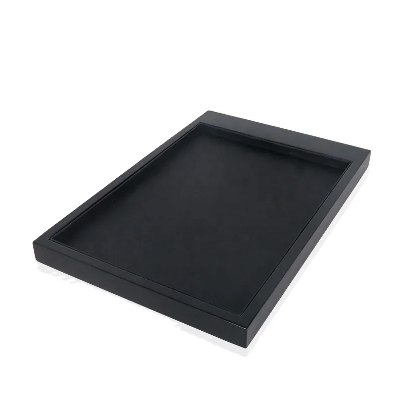 Black matt wooden watch tray jewelry display tray