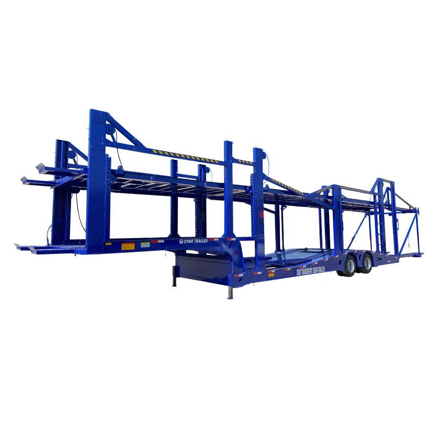China Factory Sale 2 Axles Double Steel Chassis Load 6 7 8 10 Units 40ton Cars Air Suspension Car Carrier Semi Trailer