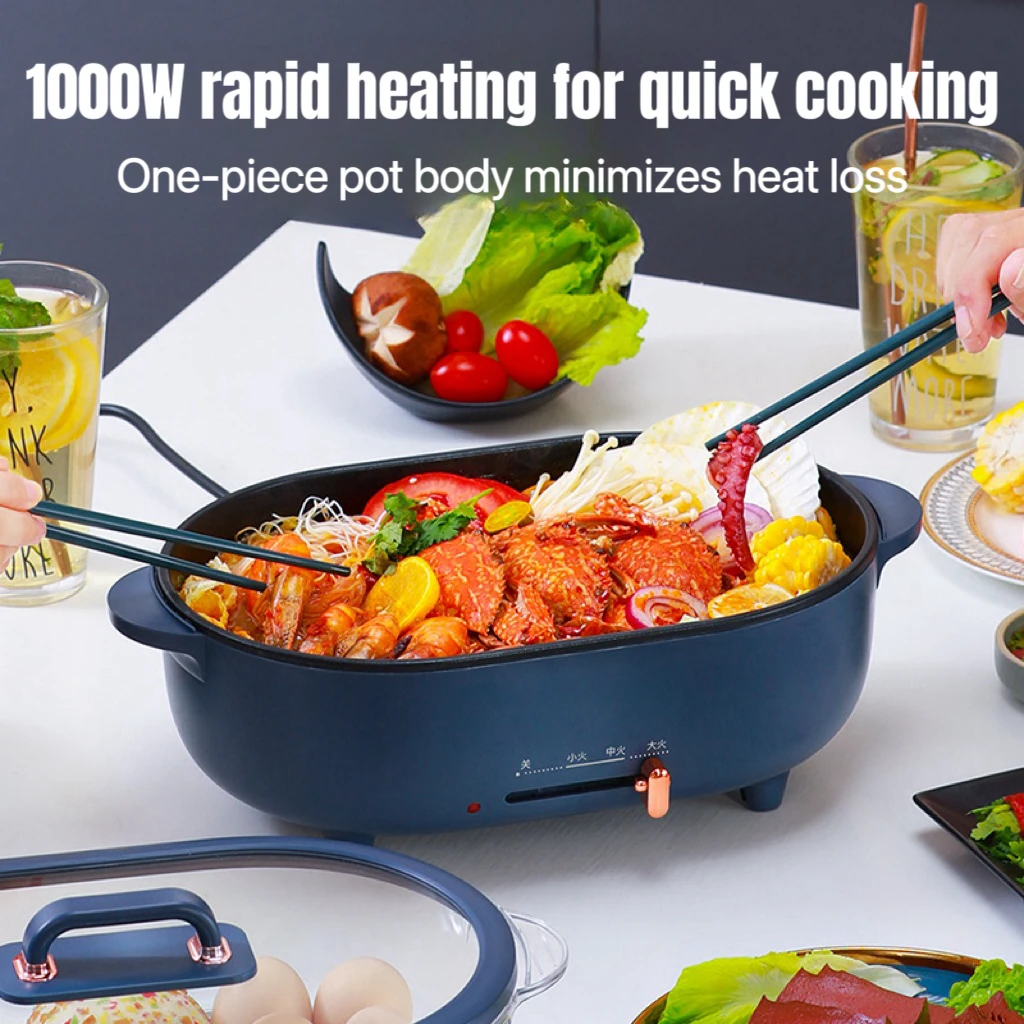 Hot Sell Electric Cooking Cooker Hot Pot Cooker Electric Multi-Function 3l Large Hotpot Cooker With Food Steamer