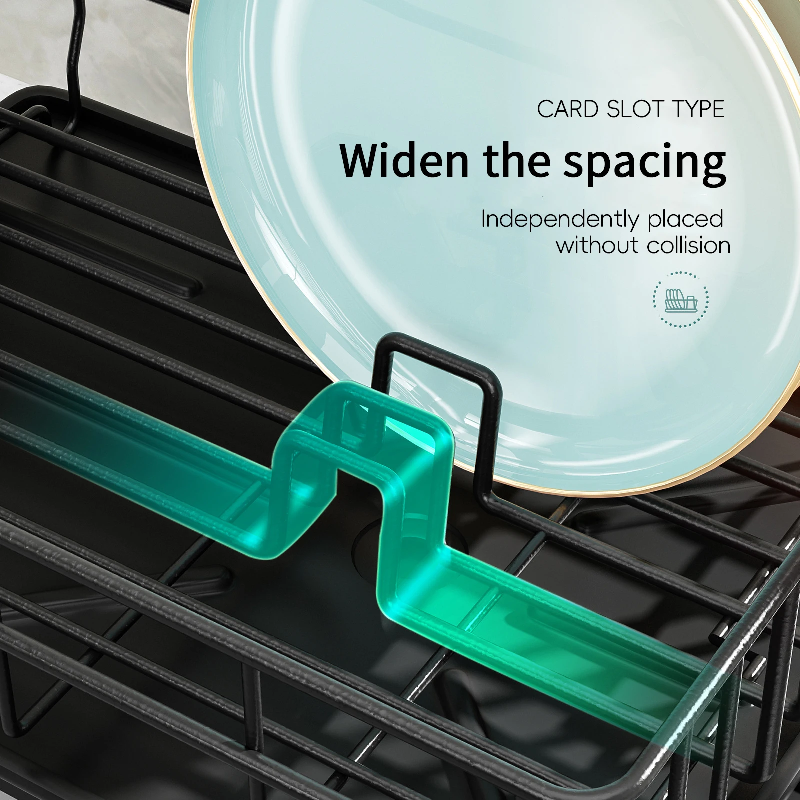 Iron cutlery drying rack with drain board Dish drain for kitchen countertop sink with cutlery rack and knife sink dish racks