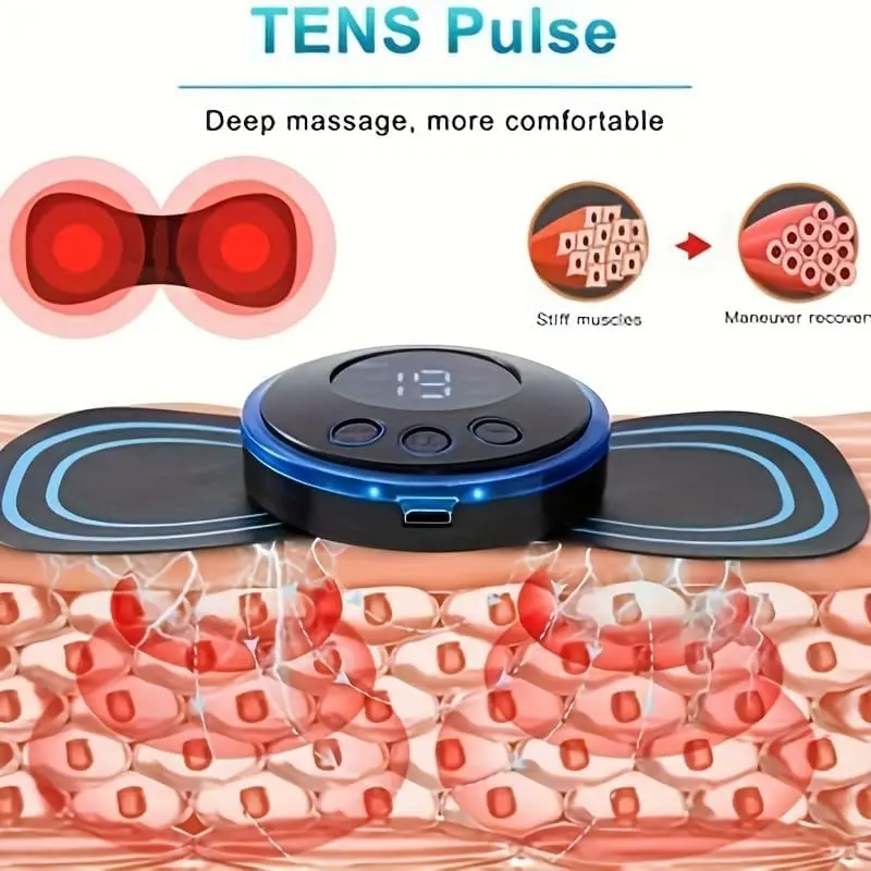 Mini EMS neck massager mat pad Deep Tissue Muscle Massager for Pain Relief and Relaxation of Arm, Leg, Foot, Shoulder, Waist